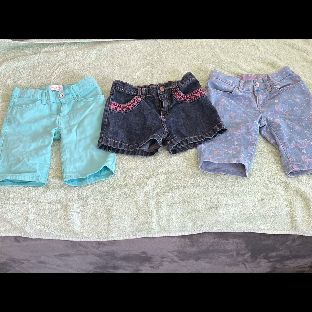 3 pair denim shorts- size 6x-7
